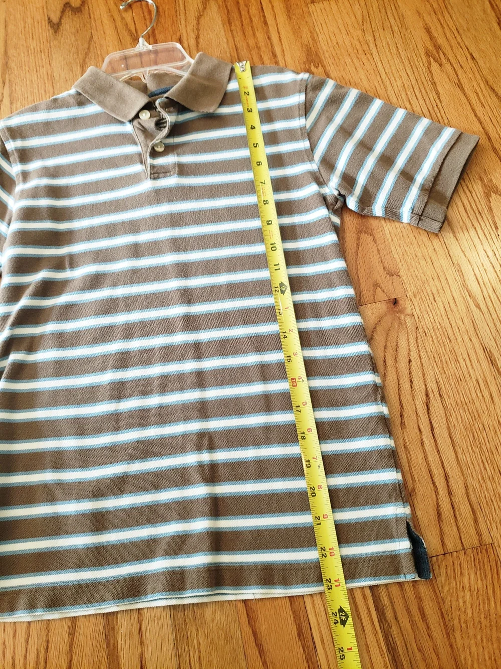 The Children's Place Striped Polo Duo-Navy, Brown, White & Lt. Blue - L(10/12)
